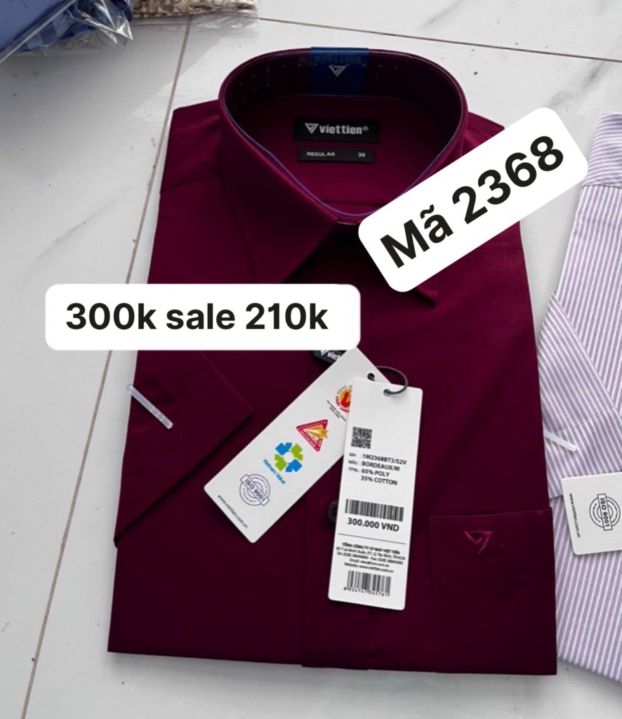 Việt tiến áo sơ mi ngắn tay giá mác 300k sale 210k