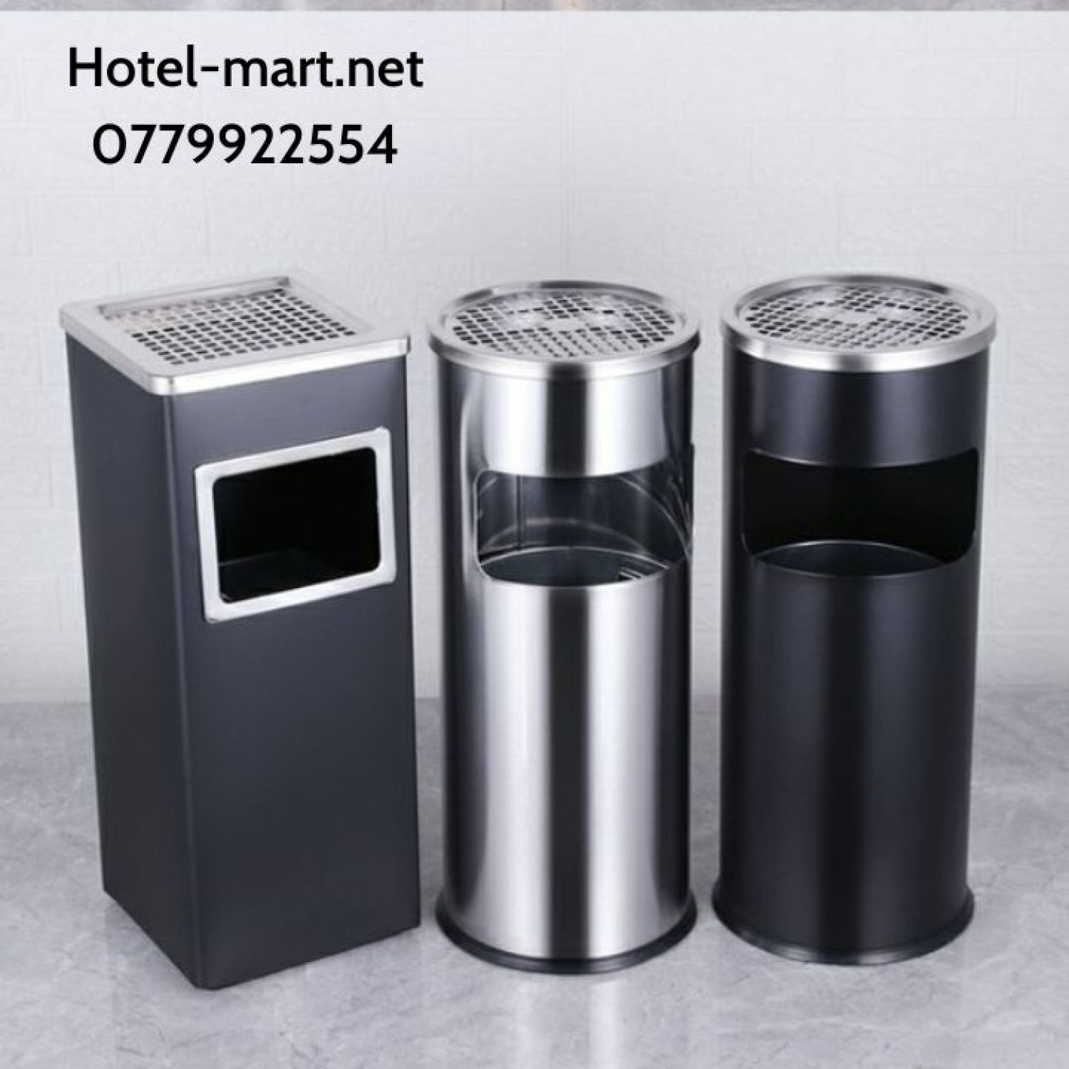 🗑️Thùng rác Inox gạt Եàn thuốᴄ tròn, Thùng rác gạt Եàn văn phòng