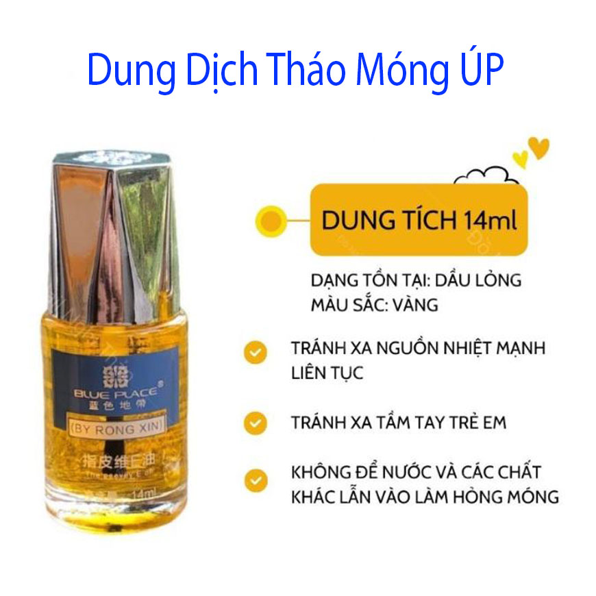 Dung dịch tách móng - dầu tháo móng úp, nước tháo móng bột siêu nhanh rongxin blue place chính hãng