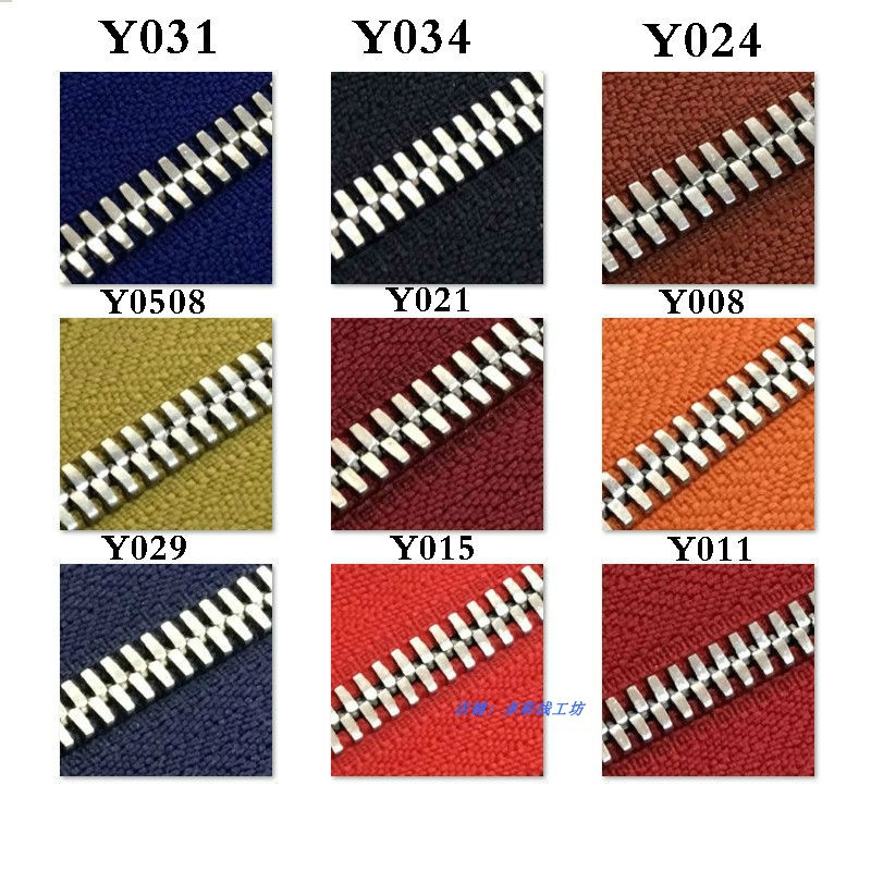 Dây khoá kéo zip YKK 2 chiều răng 5 bạc - phụ kiện làm đồ da handmade