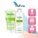 Combo Sữa rửa mặt Simple Refreshing Facial Wash (150ml) + Nước tẩy trang Simple Micellar Water (200ml)