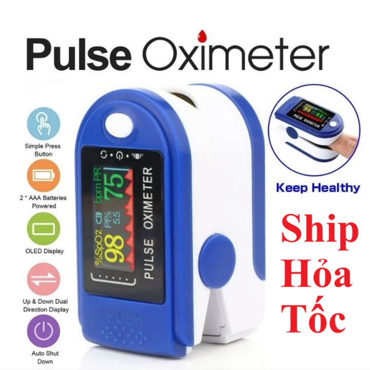 Máy đo nồng độ oxy trong máu và nhịp tim máy đo Spo2 kẹp ngón tay