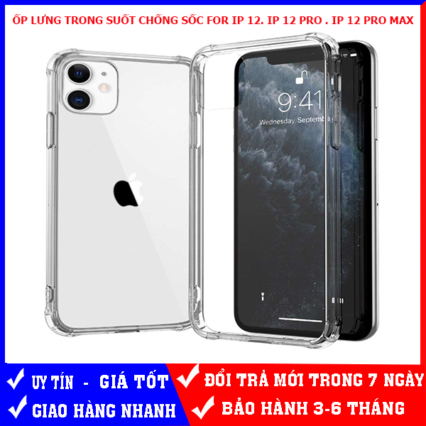 Ốp lưng trong suốt chống sốc for ip 12 - ip 12 pro - ip 12 pro max