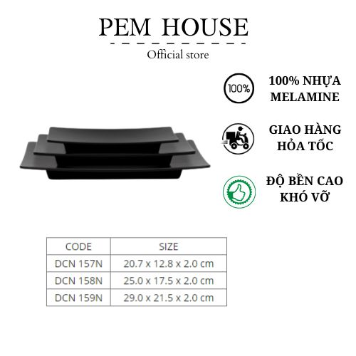 Dĩa Nhựa Melamine Nhám Đen Fataco