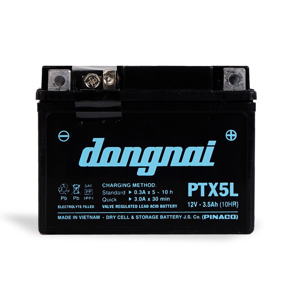 Ắc quy khô miễn bảo dưỡng đồng nai ptx5l | 12v - 3,5ah