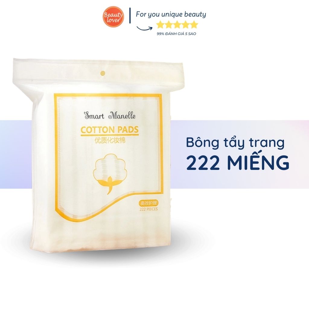 Bông tẩy trang 222 miếng, bông tẩy trang 3 lớp - Beauty Lover