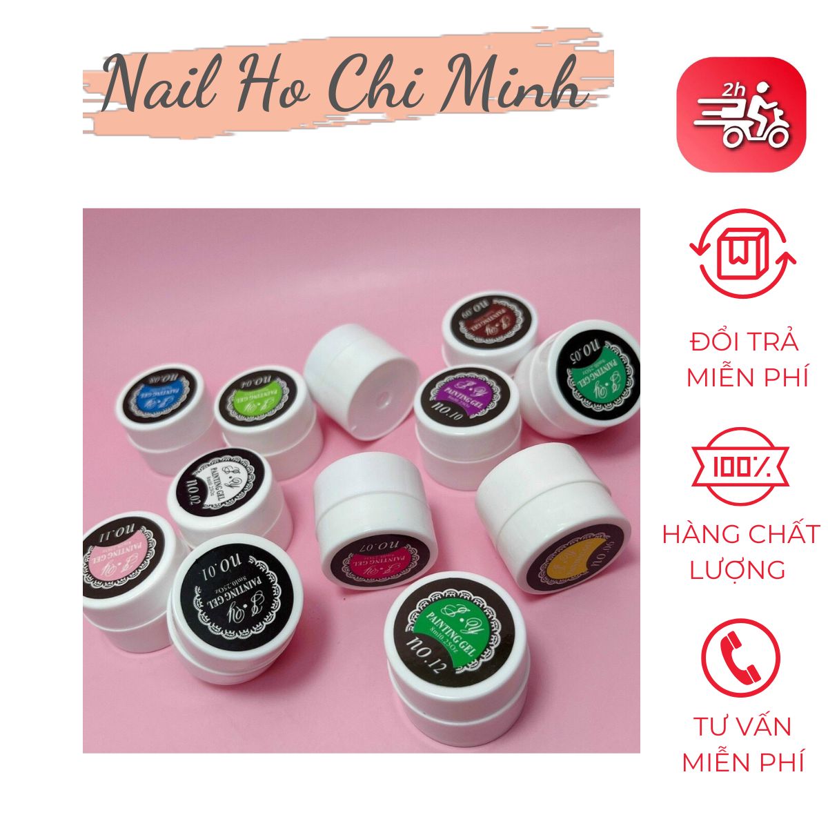 Set gel vẽ 12 màu siêu đẹp