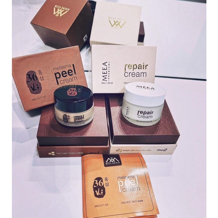 Combo peel da tảo sâm - kem phục hồi ha bóc tách nám tàn nhang, thâm mụn