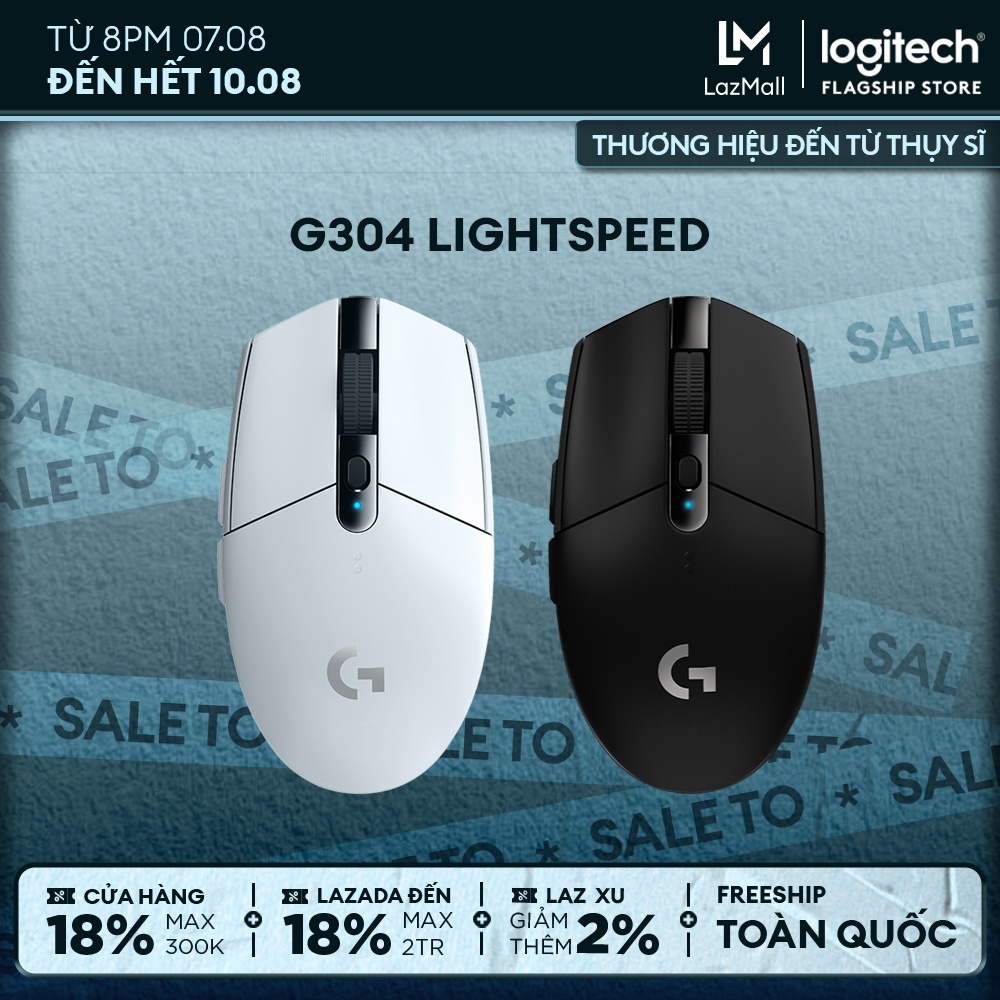 Chuột game không dây Lightspeed Logitech G304 - Cảm biến Hero, 12k DPI, nhẹ, 6 nút lập trình, on-board memory, pin 250h