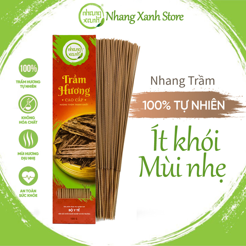 Nhang Trầm Hương Hộp 100g - - không hoá chất độc hại, Hương thơm dịu ngọt của Trầm