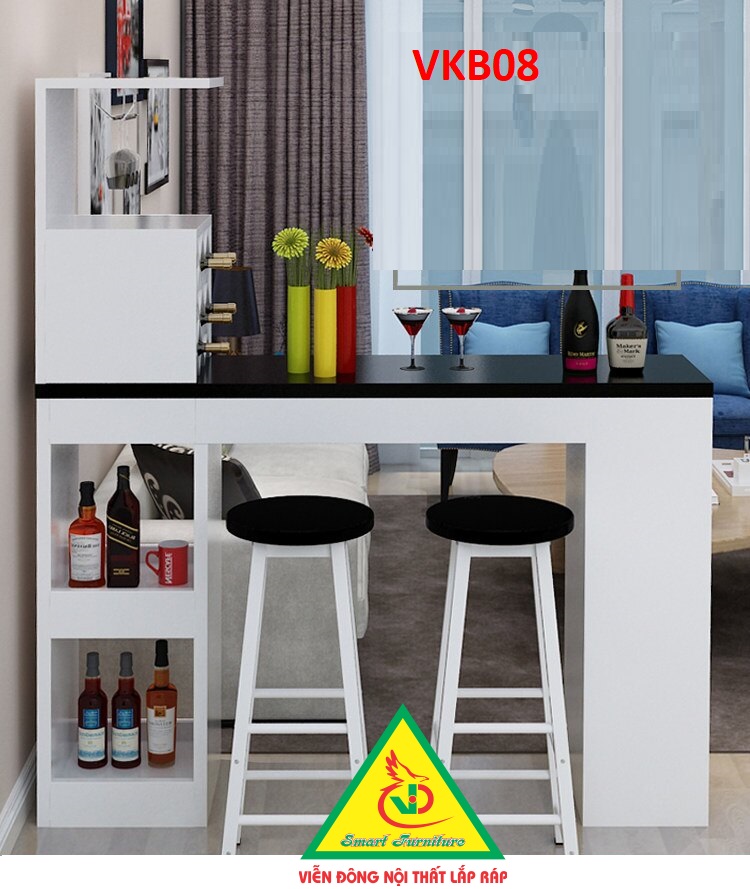 Quầy bar mini kết hợp tủ rượu VKB08A ( không kèm ghế) - Nội thất lắp ráp Viendong Adv