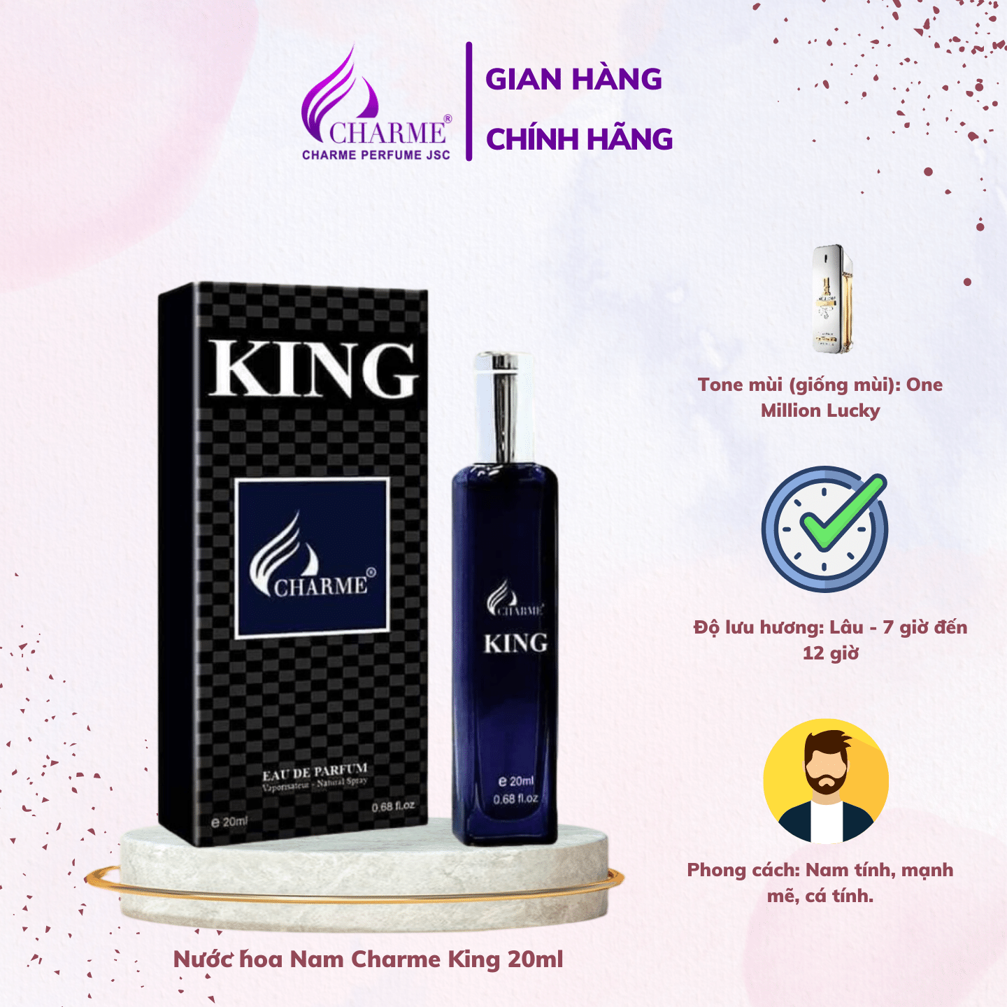 Nước Hoa Nam Charme King 20ml Nam tính, lịch lãm