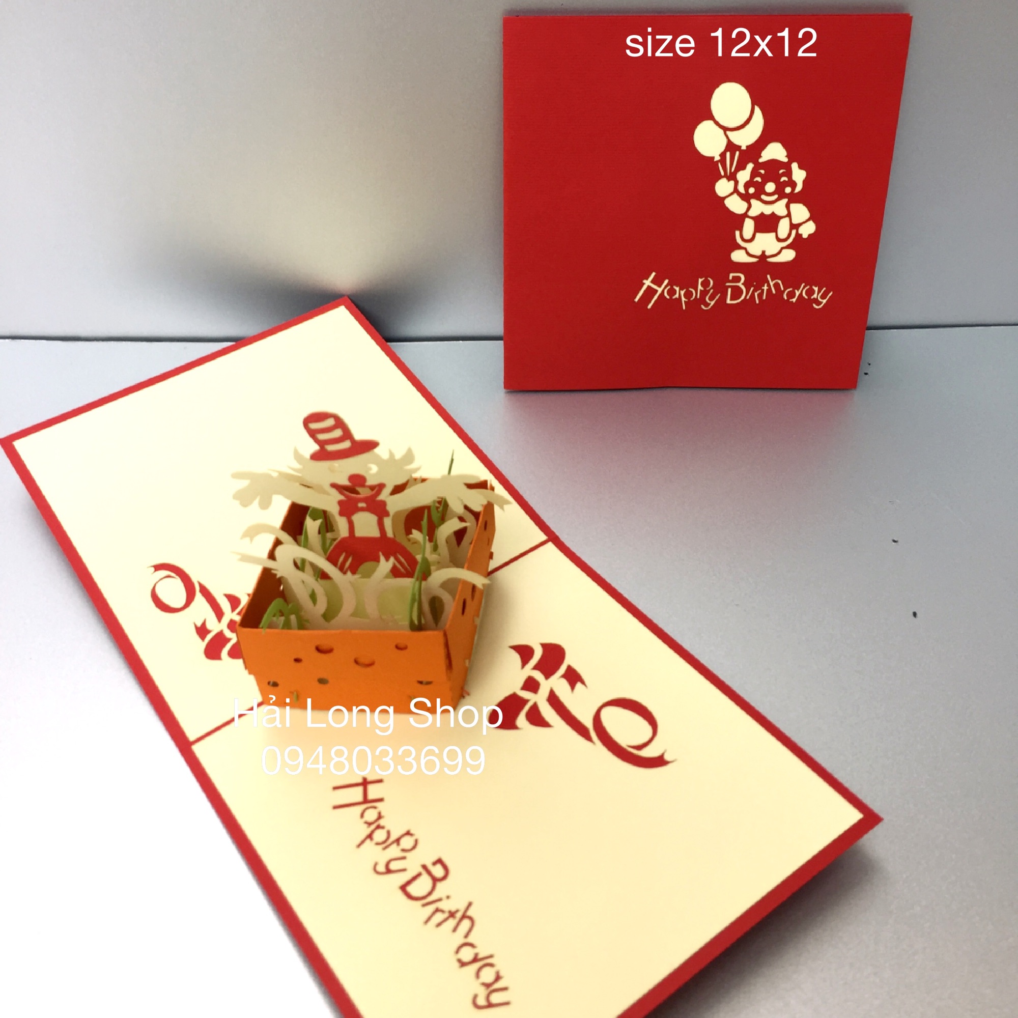 Hề 2  Sinh Nhật - Birthday - Thiệp 3D