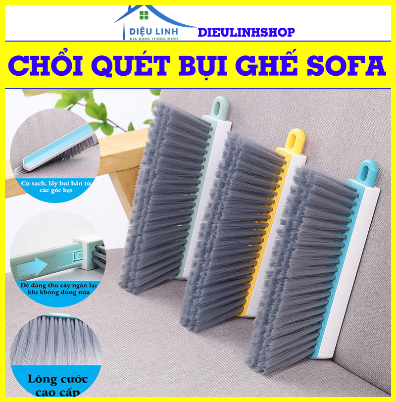 Chổi quét bụi ghế sofa, chổi vệ sinh nhà cửa cầm tay cọ chổi, bàn chải cầm tay vệ sinh quét bụi nệm fofa, ghế xe oto hàng cao cấp tramanhshop