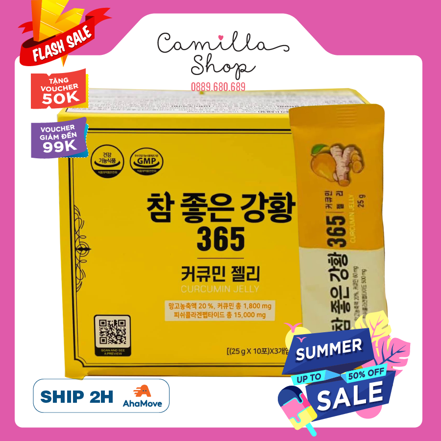 Thạch nghệ collagen nano curcumin 365 vị xoài