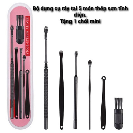 Bộ Dụng Cụ Làm Sạch Vệ Sinh Ráy Tai 7 Món Có Hộp Đựng An Toàn Tiện Lợi