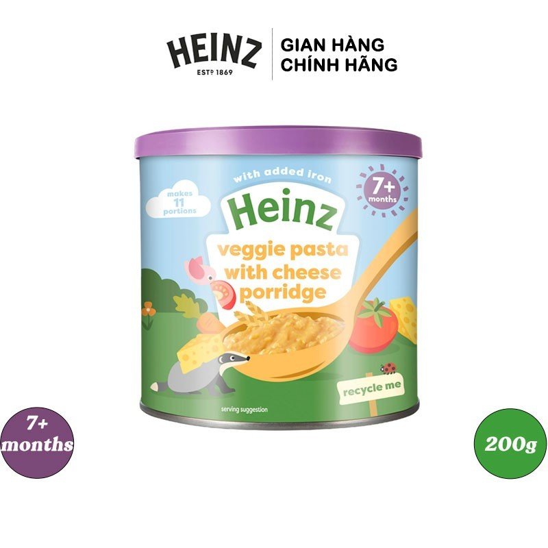 Bột Mỳ Ý, Rau Củ Và Phô Mai HEINZ 200g (Date: T3/2024) (Bé 7 tháng tuổi)