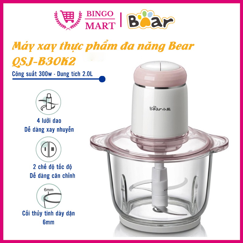 Máy xay thịt-xay thực phẩm đa năng cao cấp bear qsj-b03k2 - bh 1 năm - bingo mart