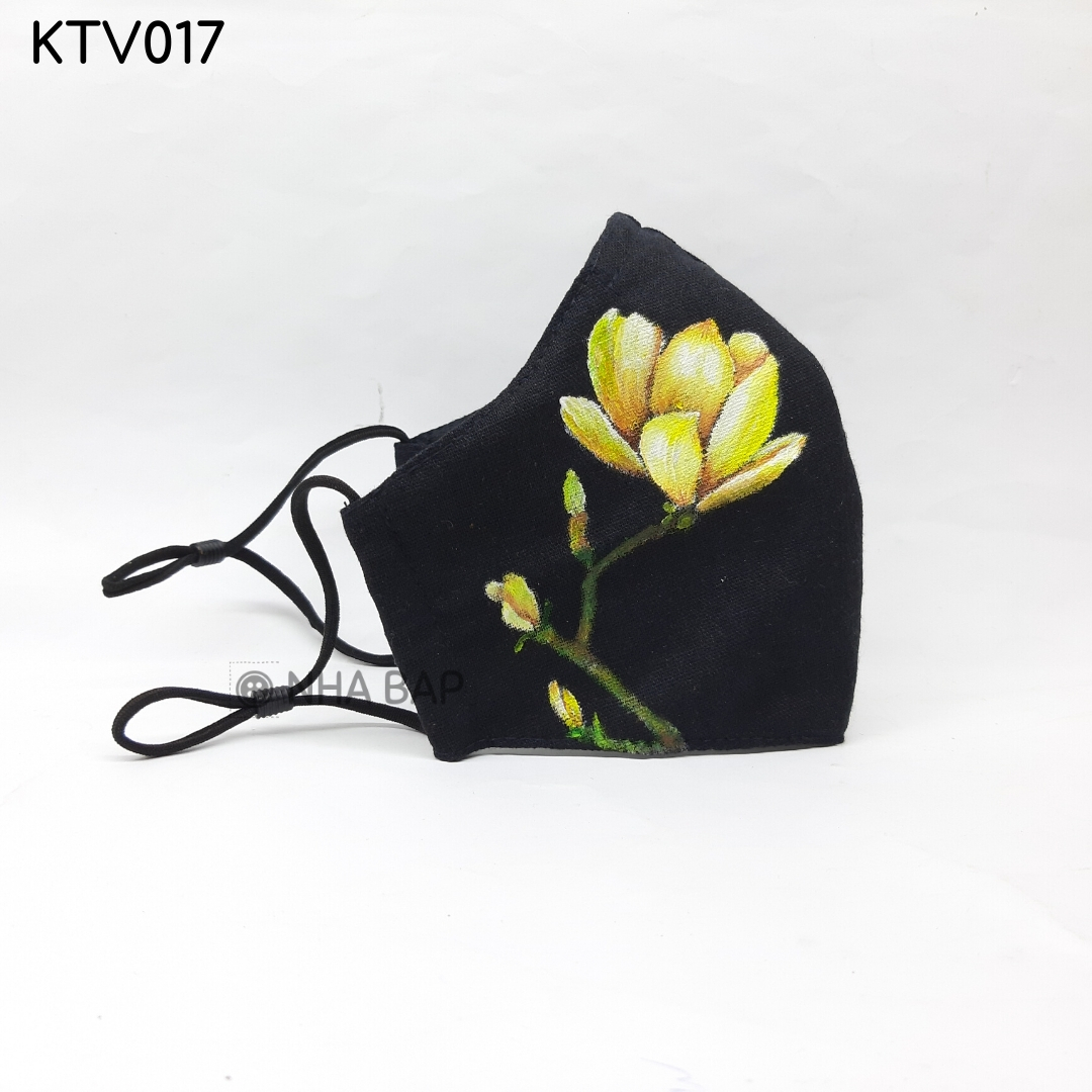 NHABAP Khẩu trang vải linen cao cấp vẽ nghệ thuật có màng lọc chống bụi chống nắng nhiều mẫu đẹp