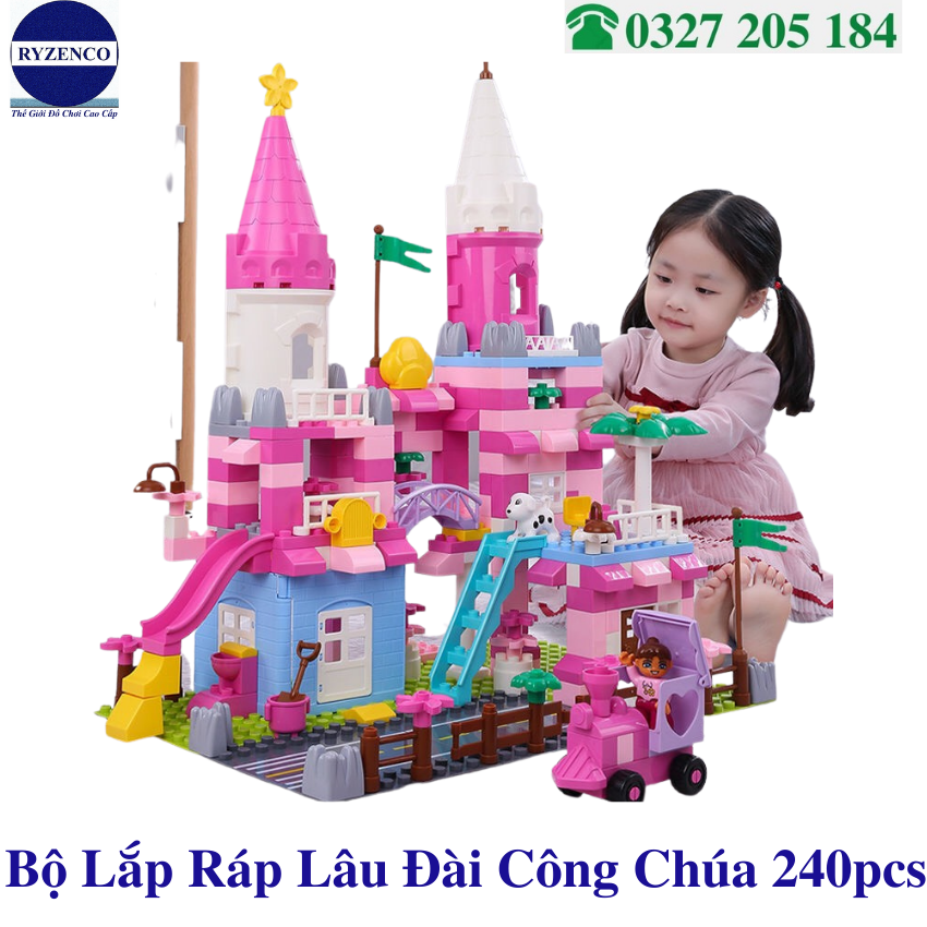 Bộ lắp ráp lego duplo lâu đài công chúa elsa 240pcs - đồ chơi cho bé gái