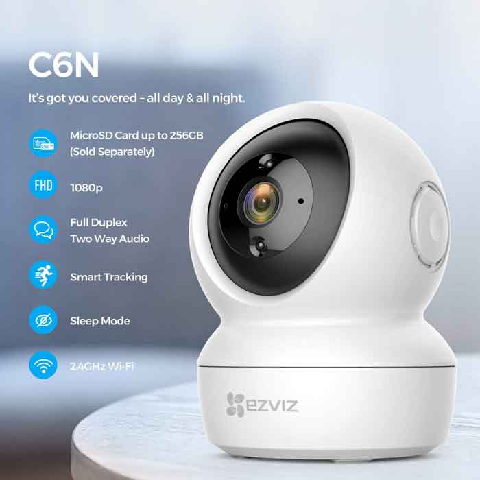 Camera Wifi thông minh EZVIZ CS-C6N-A0-1C2WFR C6N Full HD 1920×1080 kèm thẻ nhớ lên tới 128G