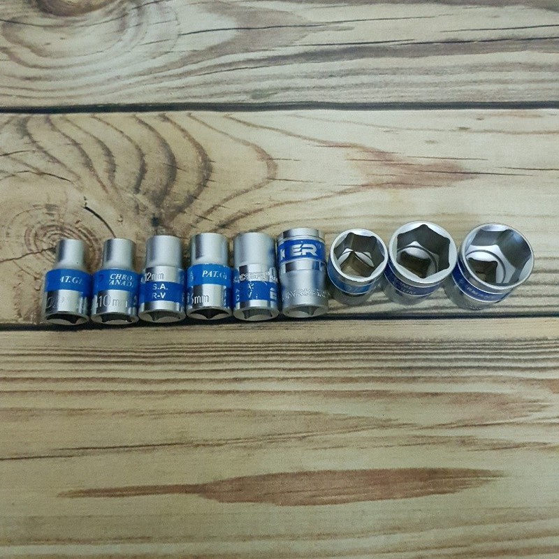 BỘ 9 ĐẦU TUÝT KHẨU VẶN ỐC 8MM ĐẾN 24MM