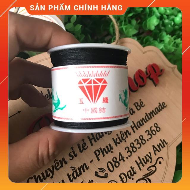 Cuộn dây dù đan tết vòng size 0.8mm màu đen