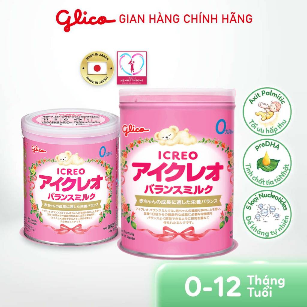 (BICREO SỐ 0) Combo Sữa Glico Icreo Balance Milk (Số 0) Lon 800g và Lon 320g