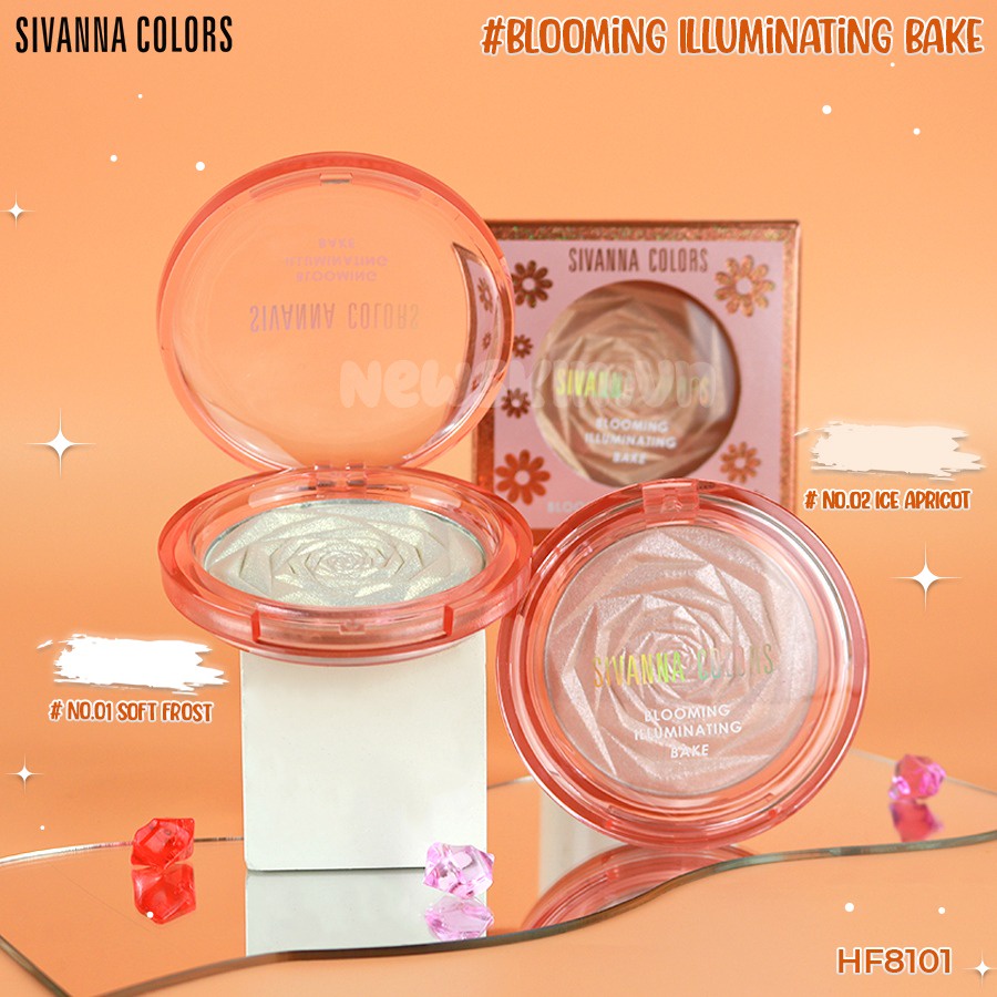 Phấn Bắt Sáng Ánh Nhũ Siêu Lấp Sivanna Colors Blooming Illuminating Bake