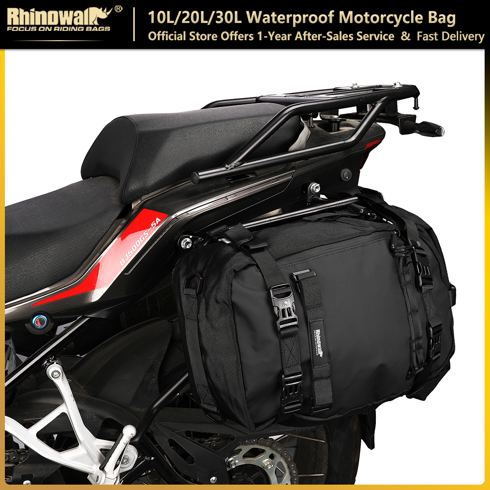 Rhinowalk Motorcycle Rear Seat Bag 10L-20L-30L Multifunctional Motorcycle Saddle Bag With Waterproof Inner Bag Side Bag Tail Bag Pannier Bag Luggage Storage Bag Outdoor Riding Backpack Motorcycle Accessories