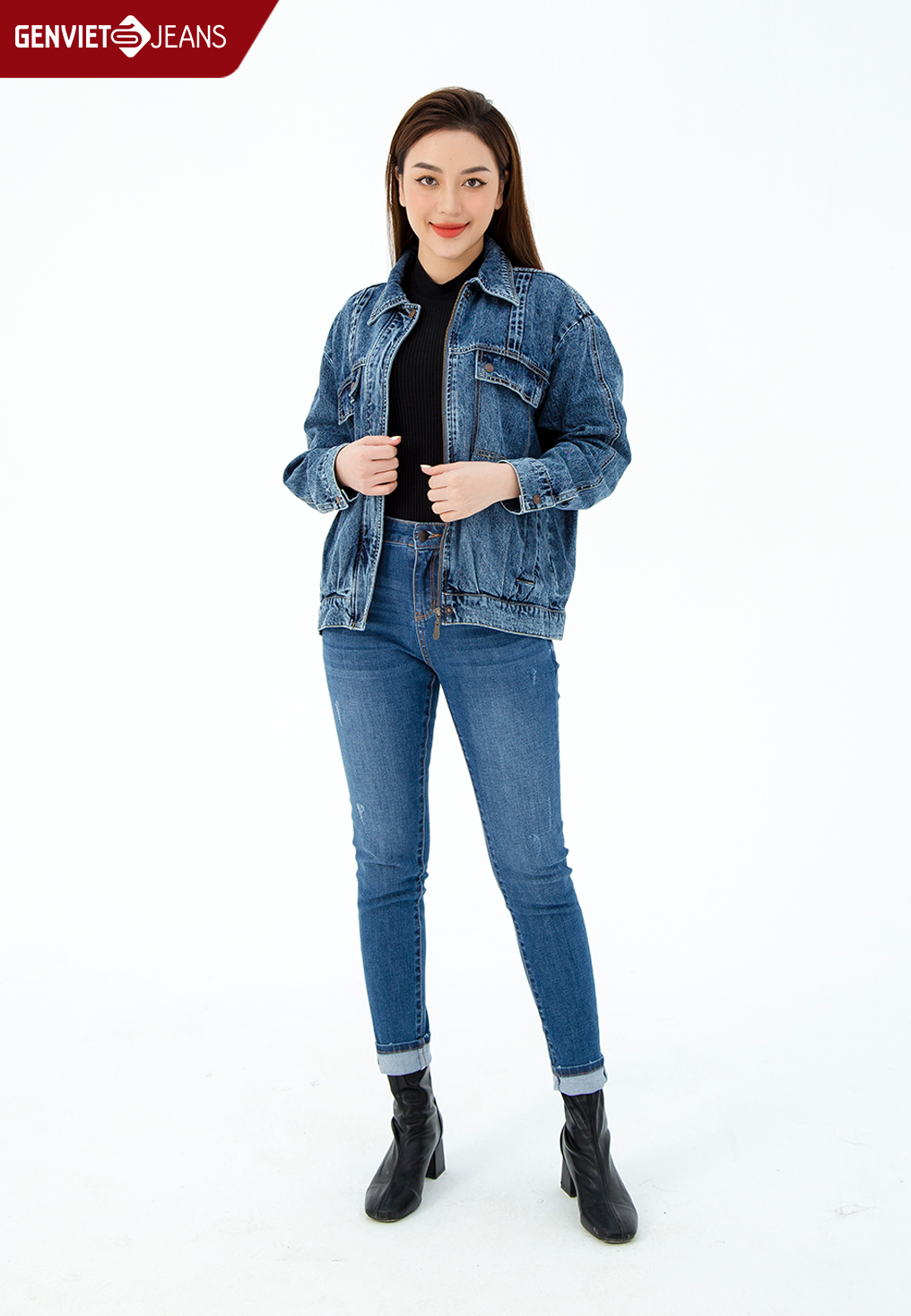 Quần Dài Jeans Nữ Mài Xước DQ103J2006 GENVIET JEANS