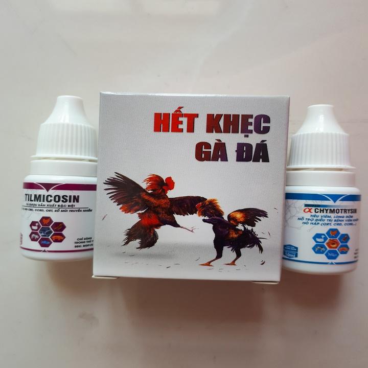 2 hộp HẾT KHẸC GÀ ĐÁ chuyên dùng cho gà đá hộp 2 loại (mỗi loại 10 ml)