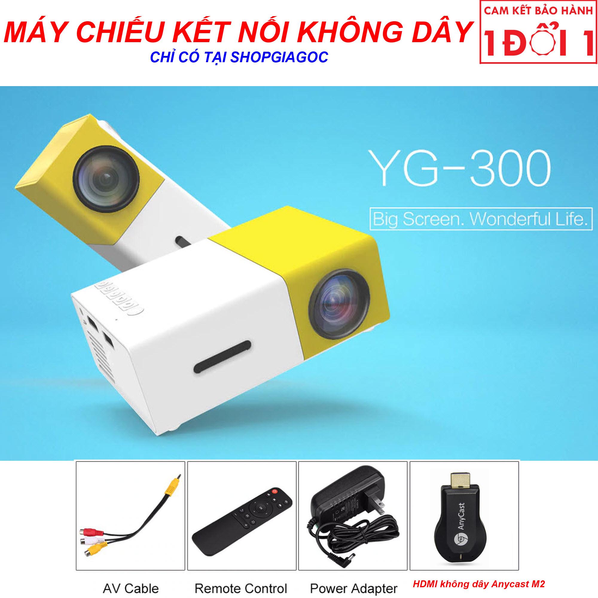 Máy Chiếu Mini Cho Điện Thoại Máy Chiếu Mini Kết Nối Không Dây Với Điện Thoại Máy Chiếu Cầm Tay Mini YG300, Thiết Kế Nhỏ Gọn, Độ Phân Giải Cao Giúp Hình Ảnh Sắc Nét, Kết Nối Với Nhiều Thiết Bị Như Máy Tính, Điện Thoại, USB