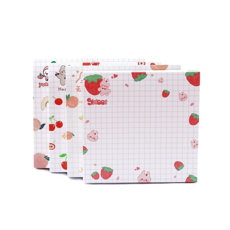 Giấy ghi chú KOGANO giấy note ghi nhớ 80 tờ 80 x 80 mm kẻ caro họa tiết hoạt hình SSN-001406