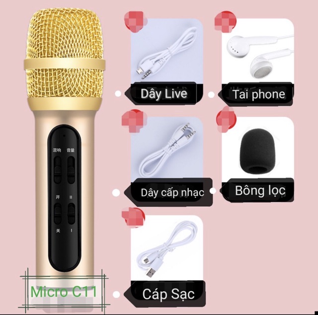 Micro livestream, thu âm, hát karaoke c11