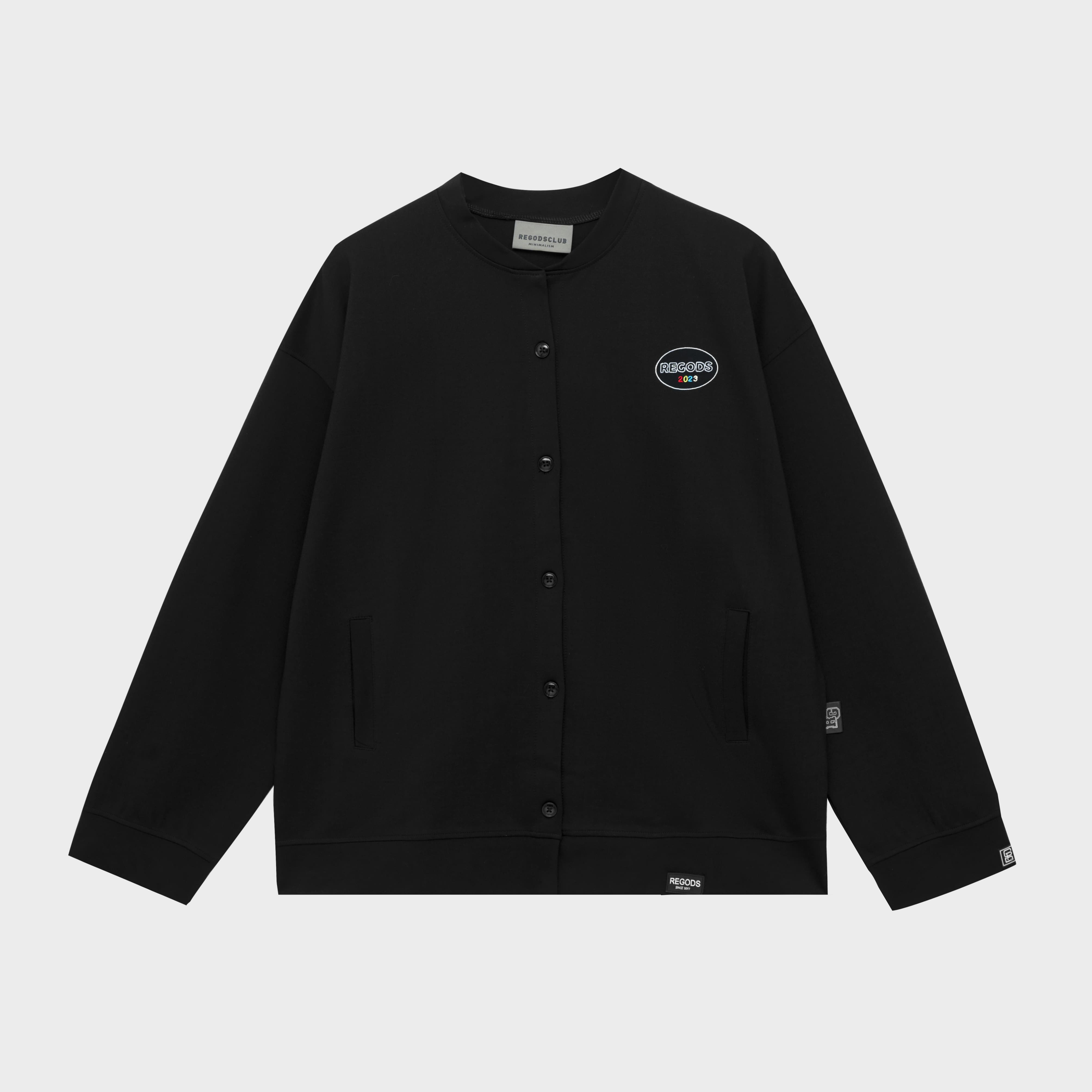 Áo khoác Jacket nút gài thêu REGODS form rộng unisex nam nữ vải Nỉ PCG - Jacket pieces ss1