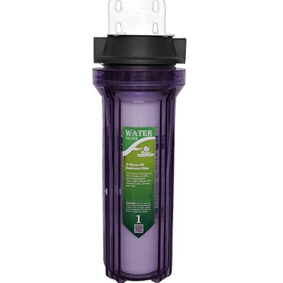 Bộ lọc nước sinh hoạt, lọc nước gia đình ly đơn 10 inch tím trong( Bộ lọc đã bao gồm lõi bên trong)