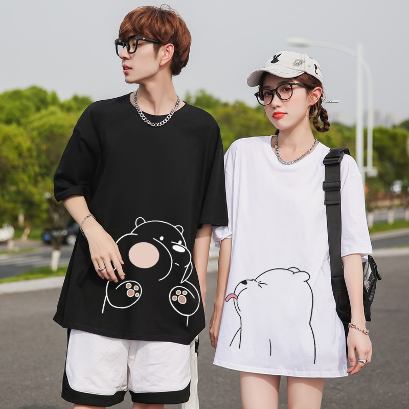 Áo đôi in gấu pu ngộ nghĩnh siêu đáng yêu kute