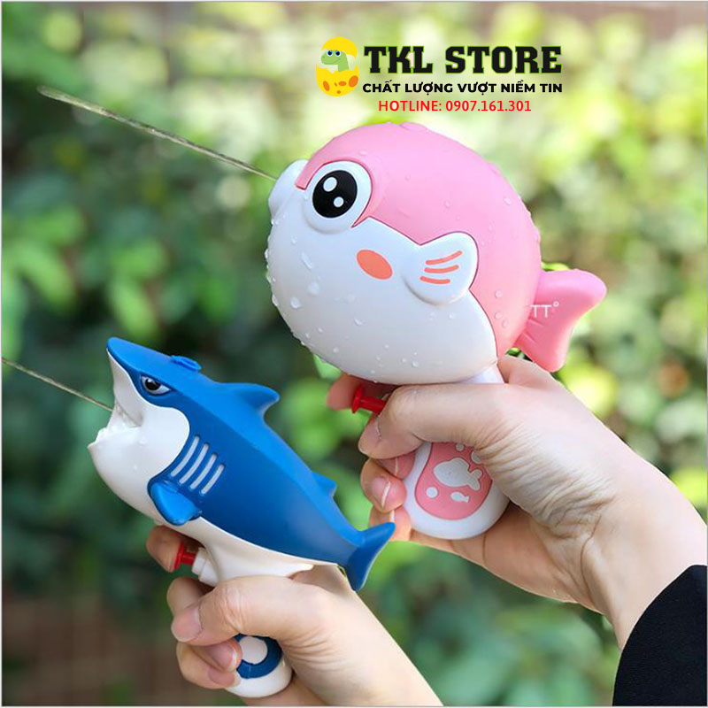 Đồ chơi phun nước hình cá mập, cá nóc cho bé