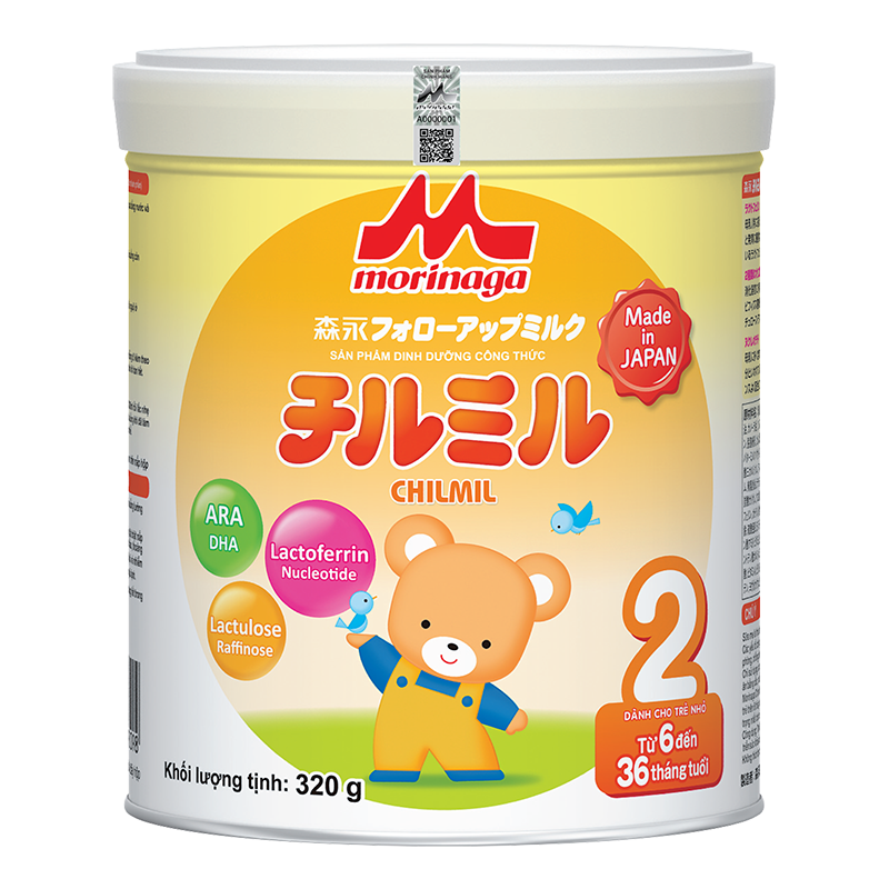 Sữa bột Morinaga CTY số 2 Chimil- 320g (6-36 tháng) (mẫu mới)