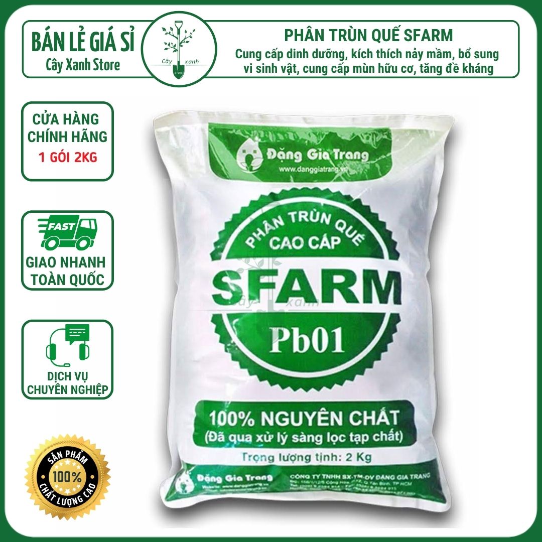 Phân Bón Phân Trùn Quế Mịn Sfarm Nguyên Chất Cao Cấp 2kg | Cây Xanh Store Phân Phối Hạt Giống Rau Củ quả, Xơ Dừa Nén, Mùn Dừa Nén, Phân Bón Hữu Cơ Trồng Rau Sạch, Hoa Hồng, Hoa Mai, Cây Cảnh