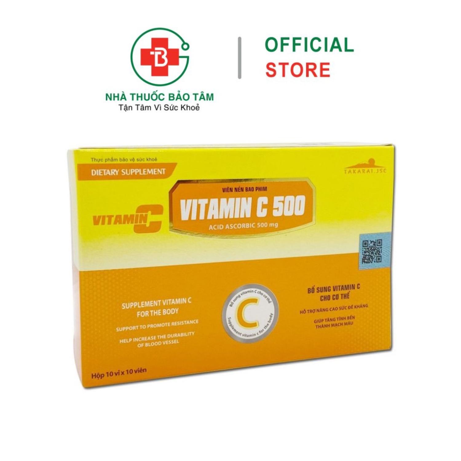 Viên uống VITAMIN C 500 tăng cường sức đề kháng, tăng sức khỏe - 100 viên