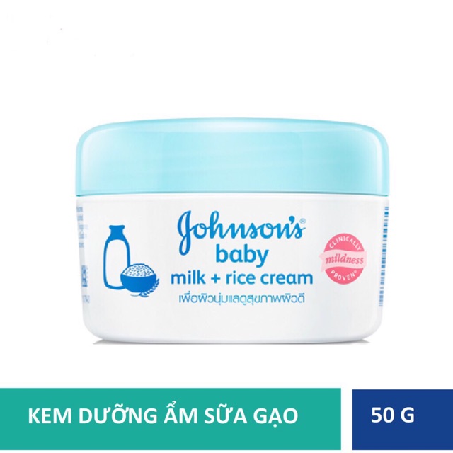 Kem dưỡng da chứa sữa & gạo Johnson's Baby 50g