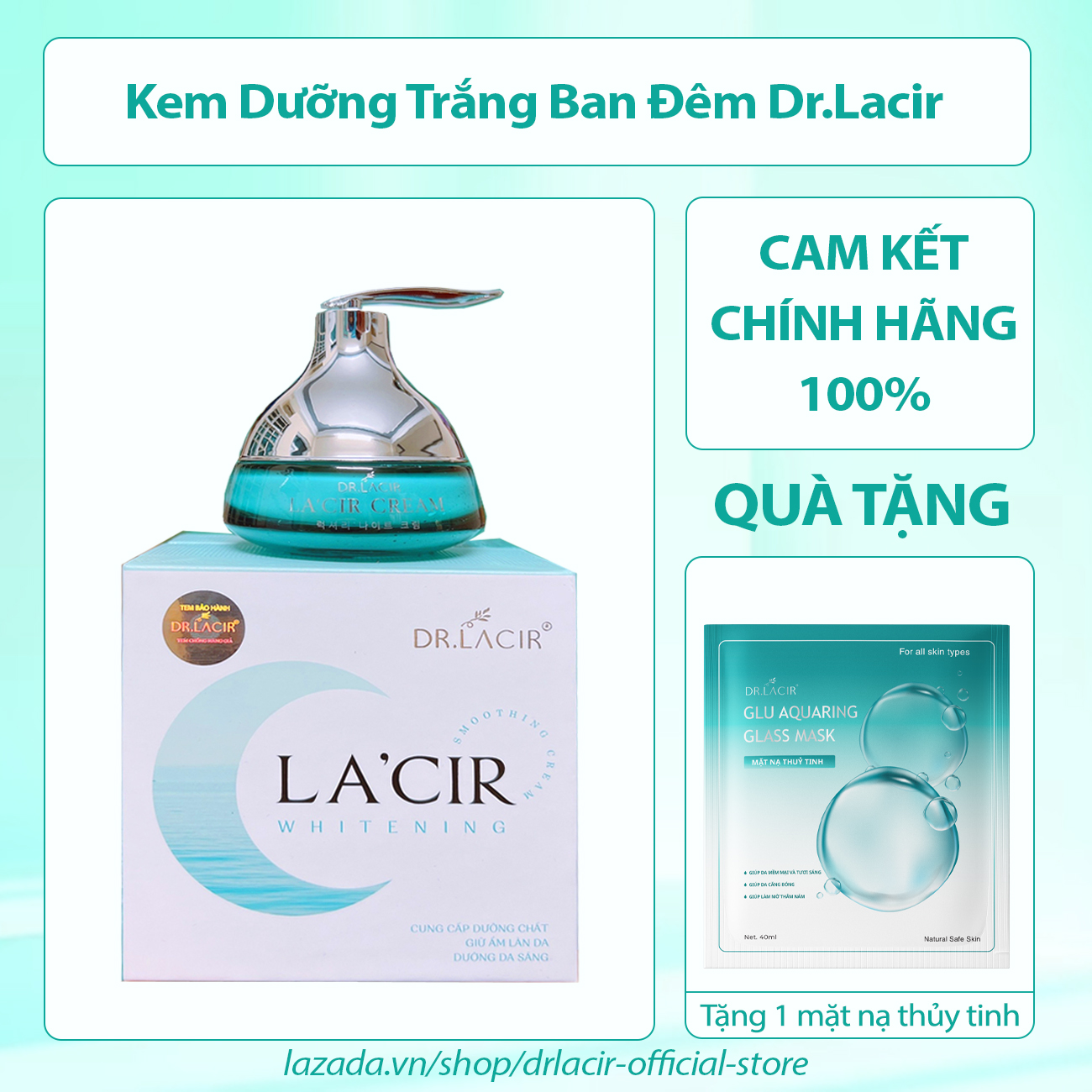 Kem Dưỡng Trắng Da Ban Đêm Dr.Lacir Cấp Ẩm Dưỡng Trắng Da Ban Đêm