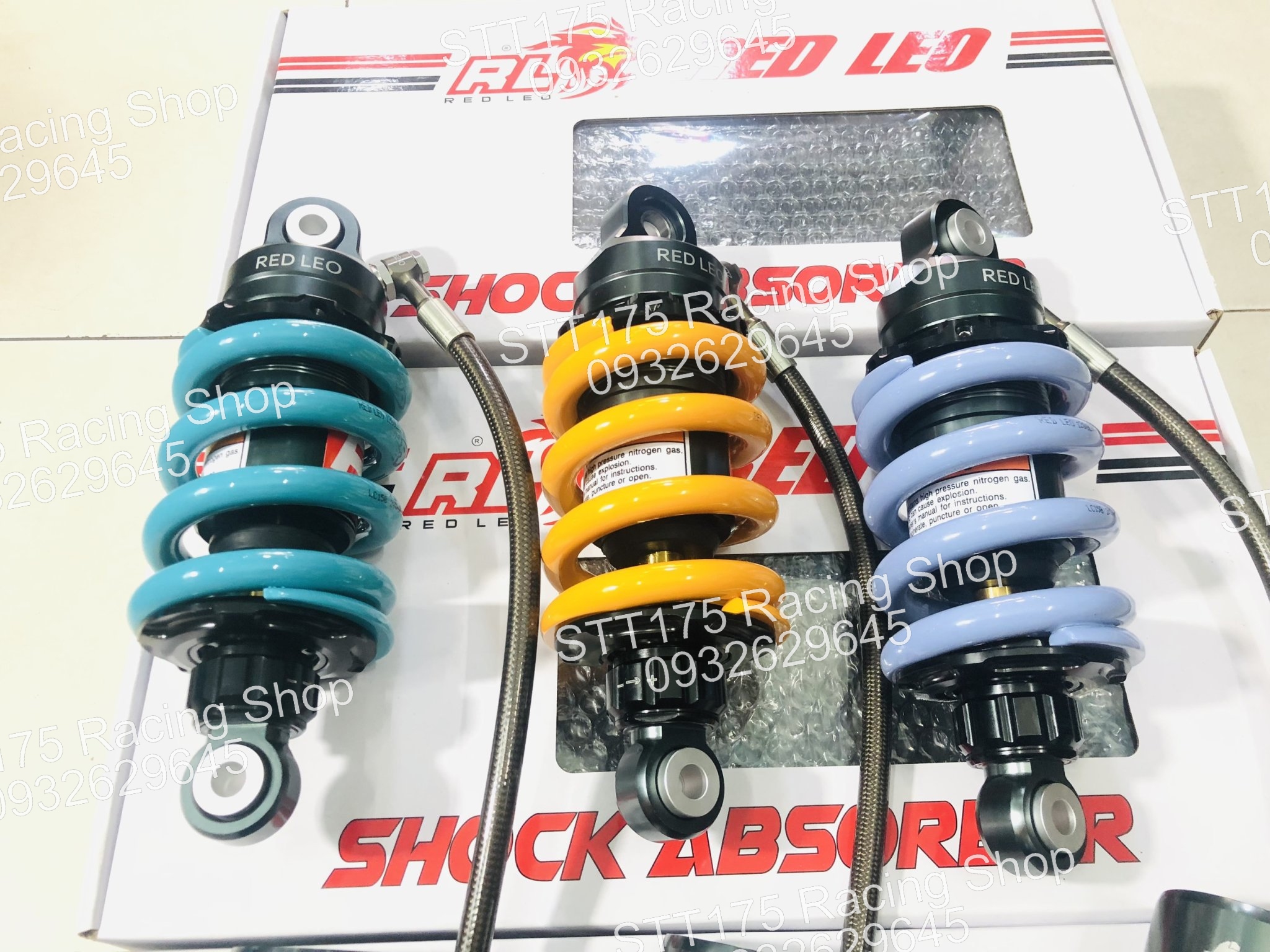 Phuộc redleo bình dầu ex 150 - màu vàng , xanh , xám