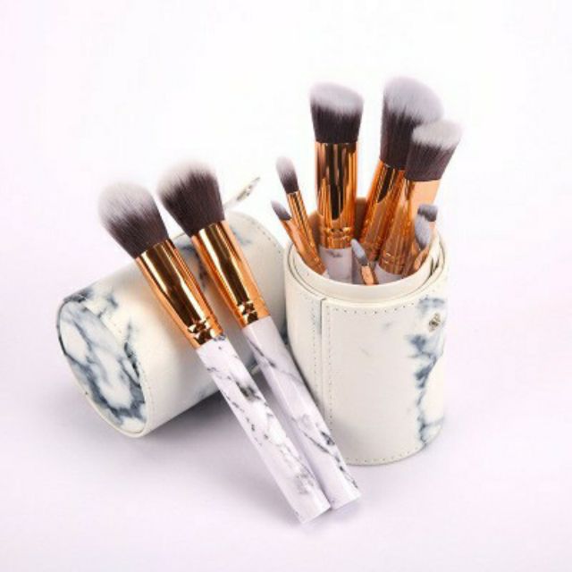 [HCM]Bộ Cọ Vân Đá 10 Cây Kèm Hộp Đựng Bằng Da Siêu Xinh