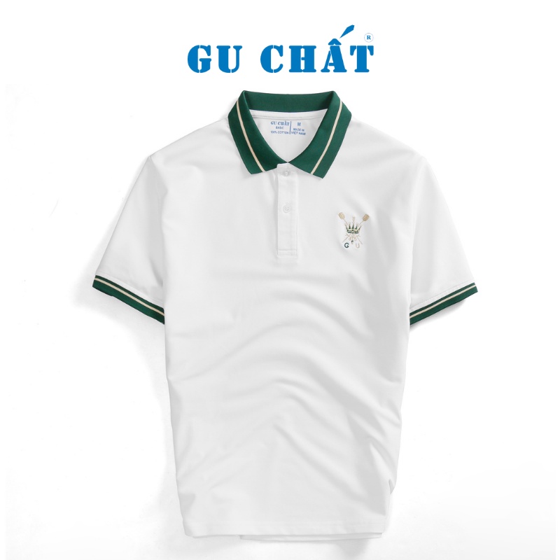 Áo polo nam cổ xanh có viền - áo nam cộc tay