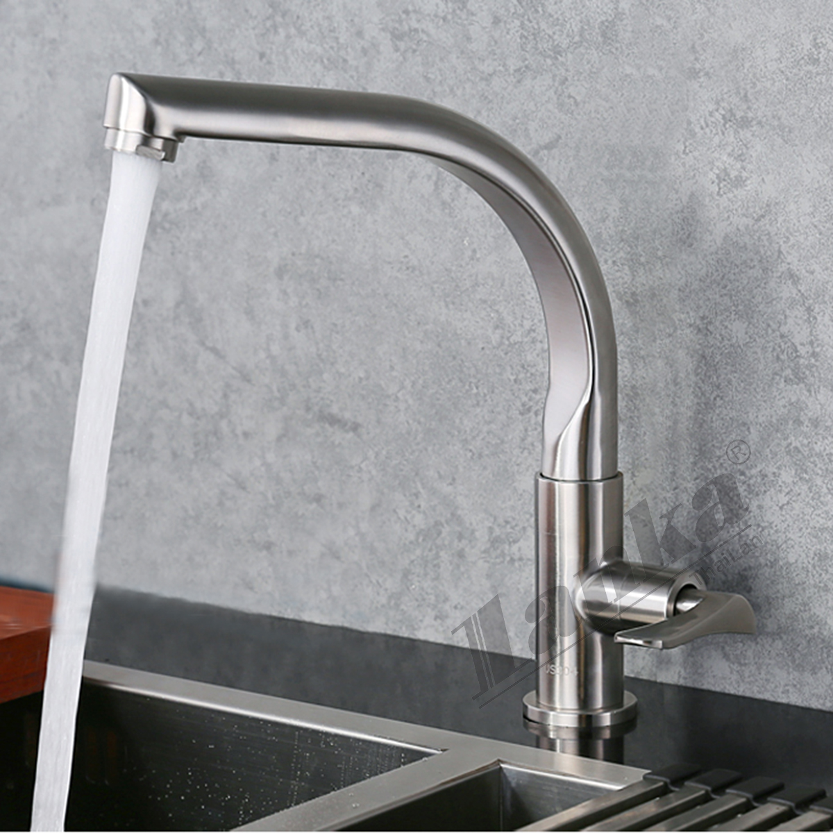 Vòi Rửa Chén Bát Lạnh Inox 304 quay 360 độ dùng cho 2 hộc chậu Lanka VÒI THIÊN NGA, vòi dày chắc chắn, cầm nặng tay, inox 304 chống han rỉ, mẫu mã đẹp