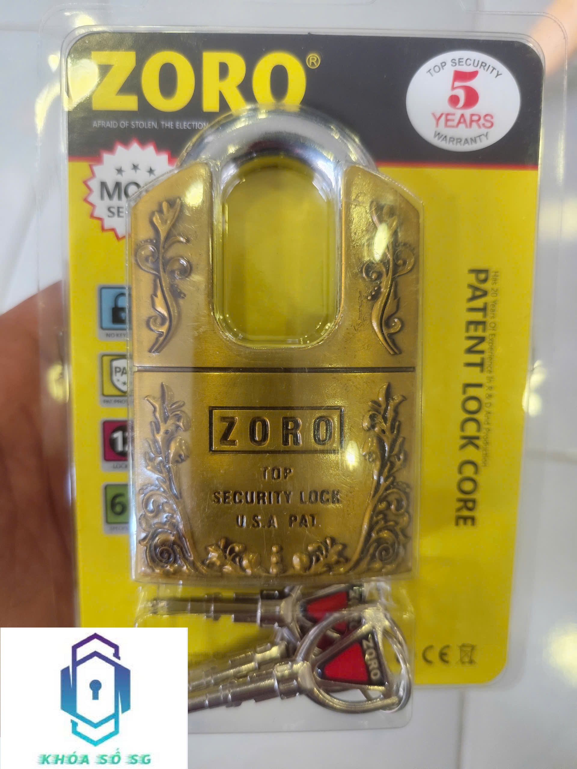 Ổ khóa 6P Chống Cắt ZORO Bông Lúa - Hàng Chính Hãng