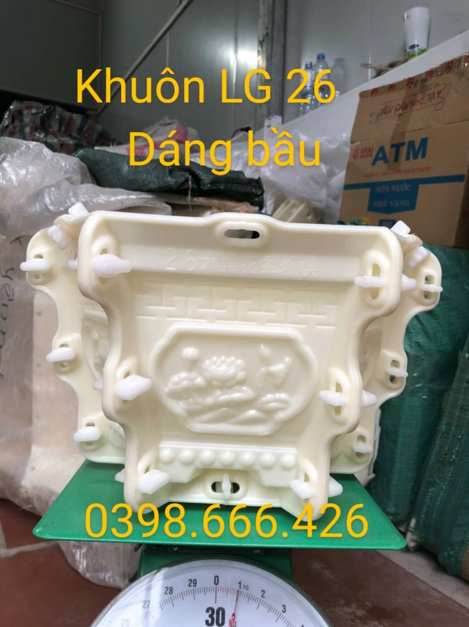 Khuôn đúc chậu cảnh lục giác dáng bầu 26 nhựa ABS có lòng trong